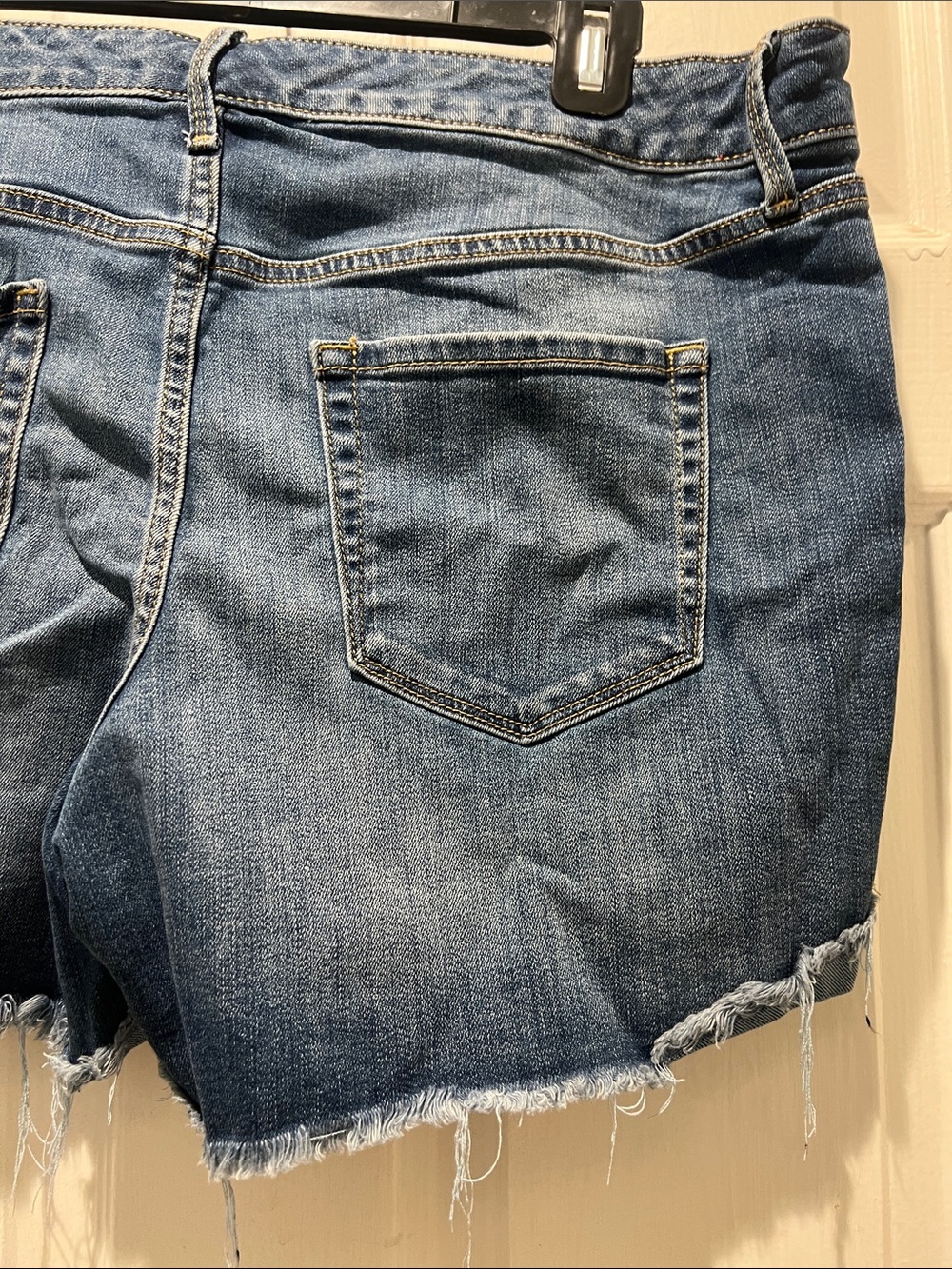 Ava & Viv Distressed Blue Denim Shorts - Picture 4 of 8